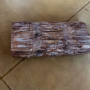 NWT. Jessica McClintock bronze clutch